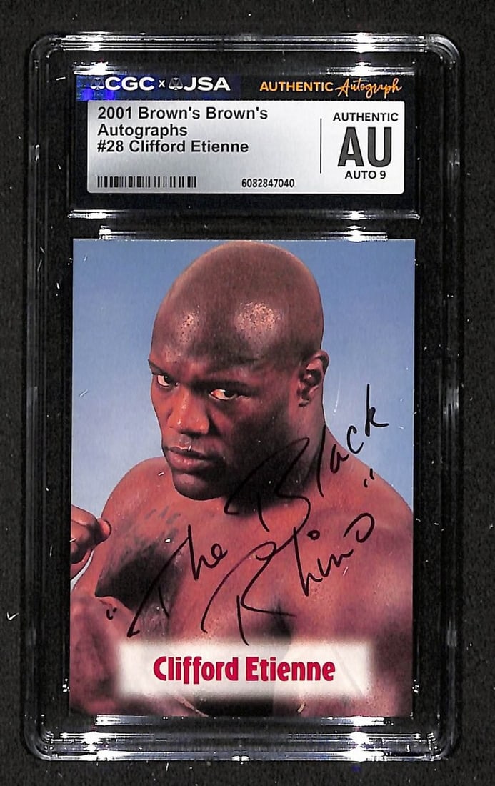 Signed Clifford Etienne 2001 Browns Boxing Photo CGC JSA (1 of 2)
