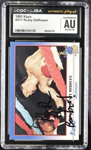 Rusty DeRouen 1991 Boxing Card Signed With CGC and JSA Authentication (1 of 2)