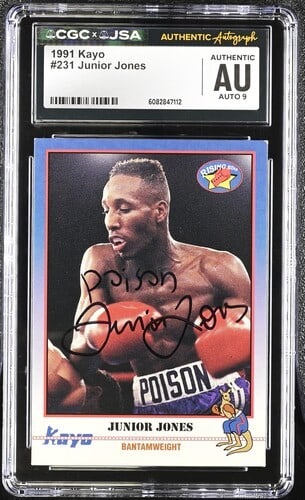Junior Jones Signed Boxing Card With CGC and JSA Authentication (1 of 2)