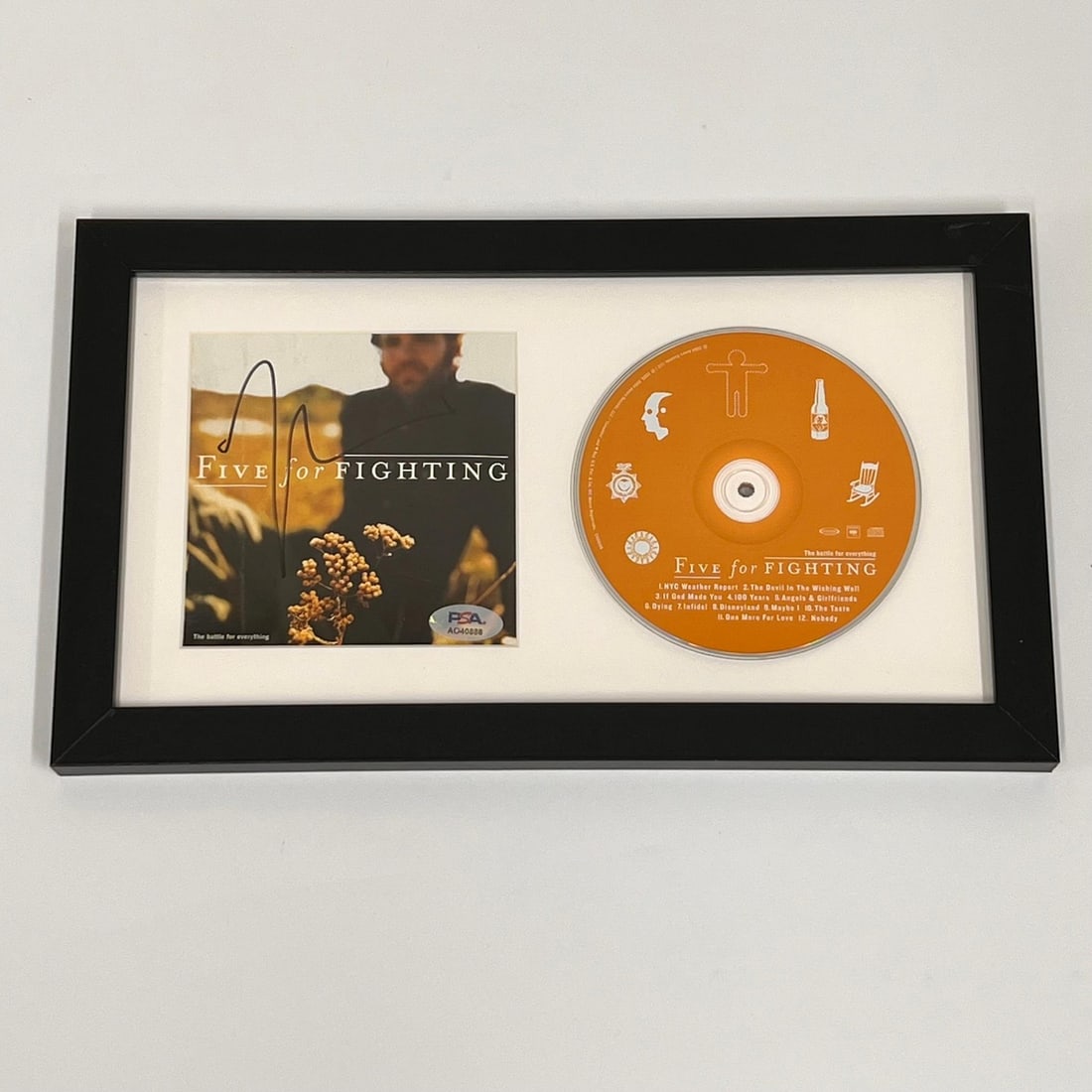 John Ondrasik Signed The Battle for Everything Framed Album PSA/DNA: John Ondrasik Signed The Battle for Everything Framed Album PSA/DNA This listing features a framed CD album cover of "The Battle for Everything" by John Ondrasik, beautifully presented for display. Th