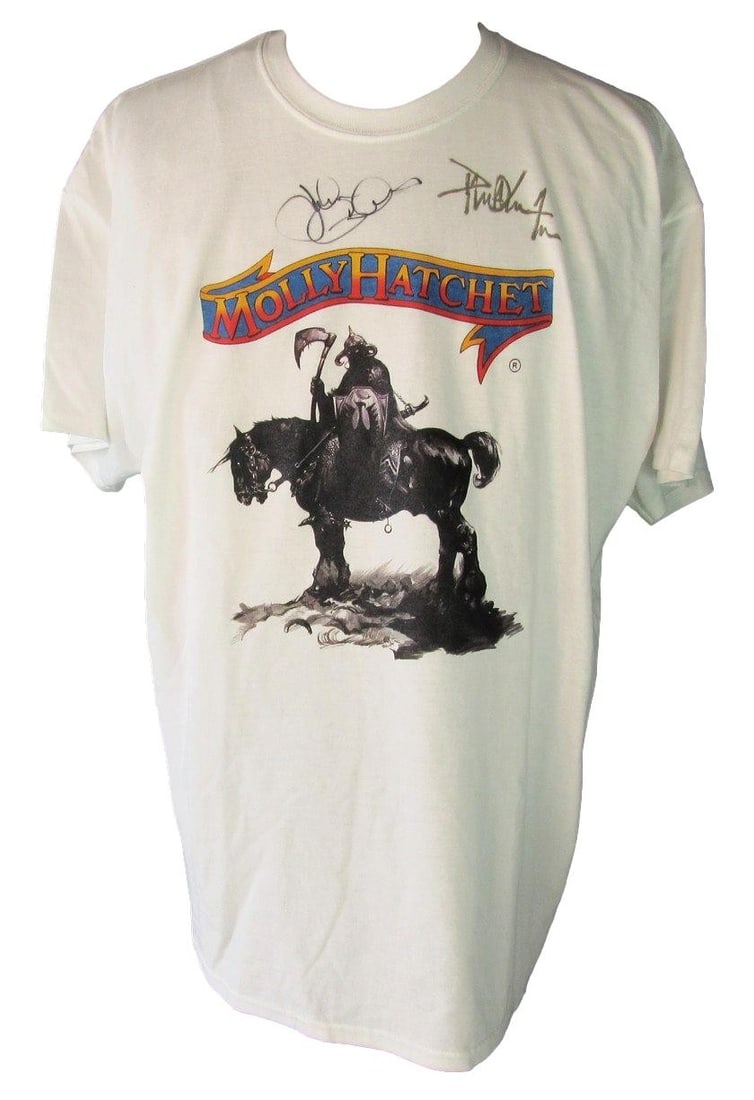 2XL Molly Hatchet Band T-Shirt Dual Signed PSA DNA Authenticated (1 of 4)
