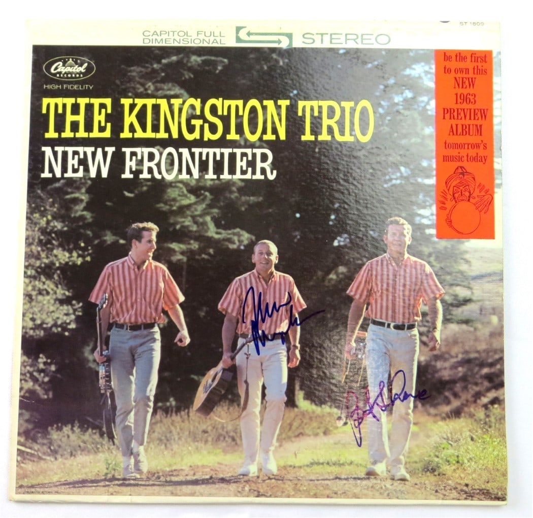 The Kingston Trio New Frontier Signed Album by Bob Shane Nick Reynolds JSA Authenticated (1 of 6)