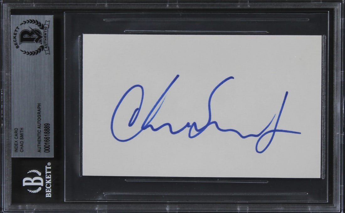 Chad Smith Signed Red Hot Chili Peppers 3x5 Index Card Beckett Authenticated (1 of 2)