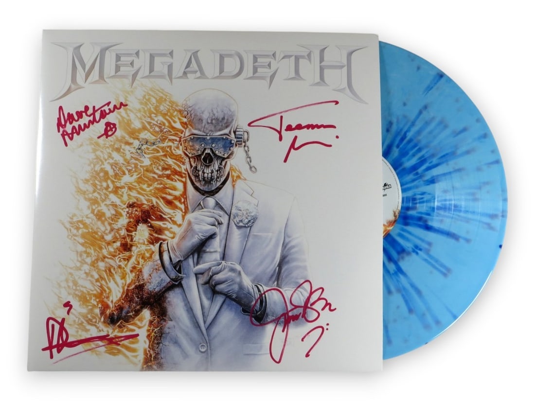 Megadeth autographed record cover JSA signed by Mustaine and 3 others (1 of 3)