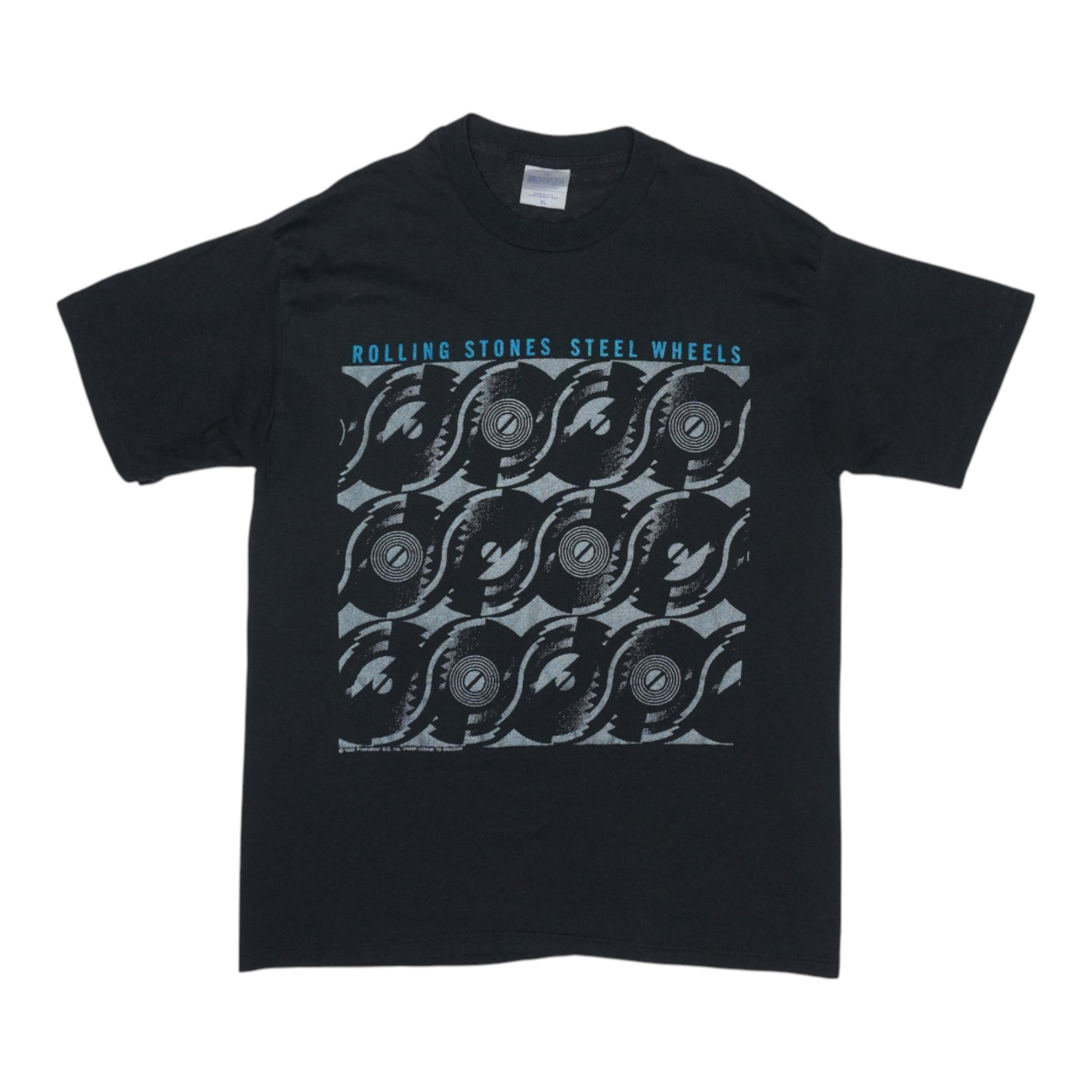 Vintage 1989 Steel Wheels Tour Rolling Stones Black Band T-Shirt: Vintage 1989 Steel Wheels Tour Rolling Stones Black Band T-Shirt This is an original vintage 1989 Rolling Stones Steel Wheels Tour shirt featuring both front and back graphics. The shirt is made from 