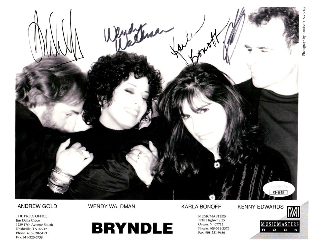 Bryndle Band Autographed 8X10 Photo Andrew Gold Wendy Waldman JSA (1 of 2)