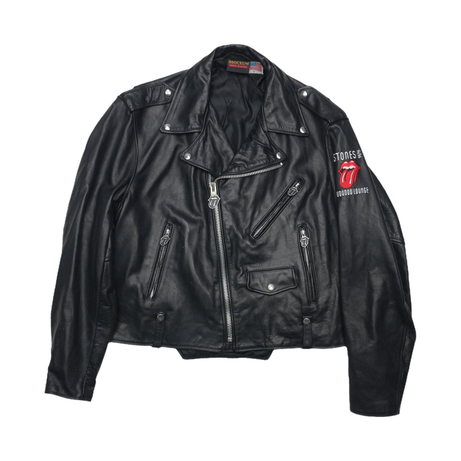 Black Leather Rolling Stones Voodoo Lounge Jacket 1994 Large (1 of 4)