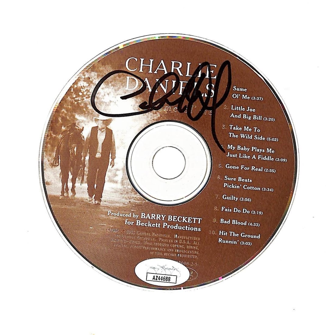 Charlie Daniels Autographed CD with JSA Authentication: Charlie Daniels Autographed CD with JSA Authentication This is an original CD signed by the legendary Charlie Daniels, a true icon of the country western genre. The CD comes with a certificate of auth