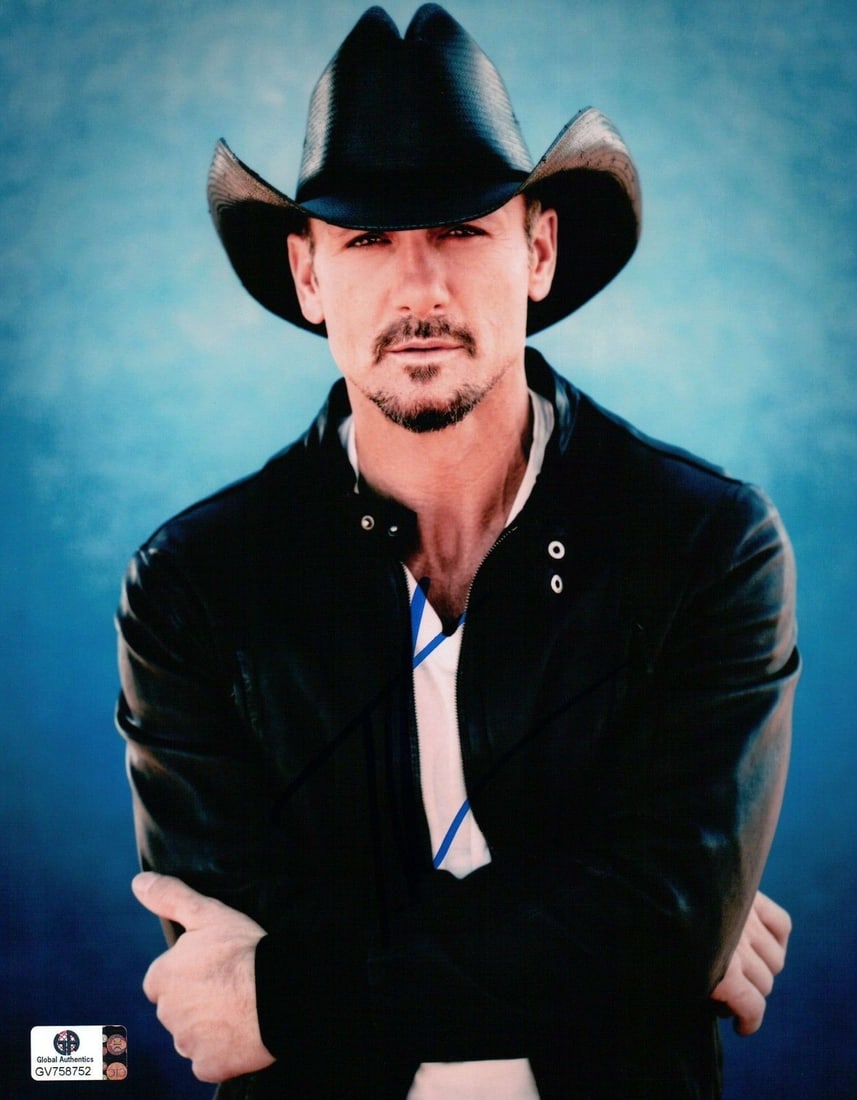 Tim McGraw Signed 8x10 Photograph with Global Authentics Certification (1 of 2)