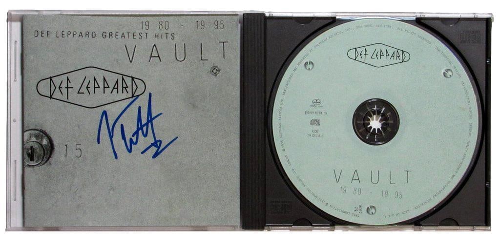 Def Leppard Vault CD Cover Signed by Joe Elliott with JSA Authentication: Def Leppard Vault CD Cover Signed by Joe Elliott with JSA Authentication This is an original CD cover for Def Leppard's "Vault," autographed by Joe Elliott. The item originates from the United States 