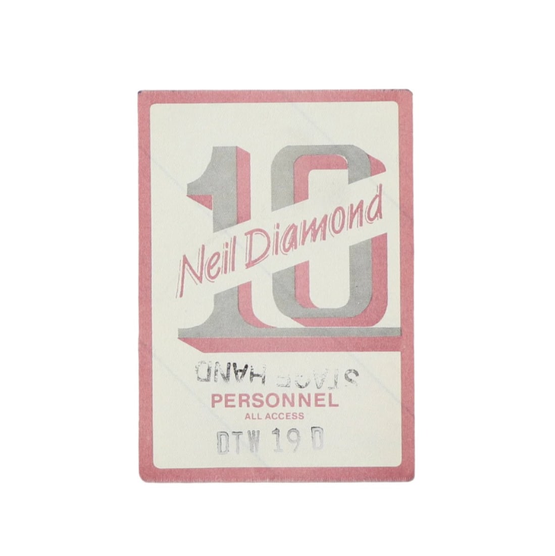 Vintage 1982 Neil Diamond Tour Crew Backstage Access Pass Unused (1 of 2)