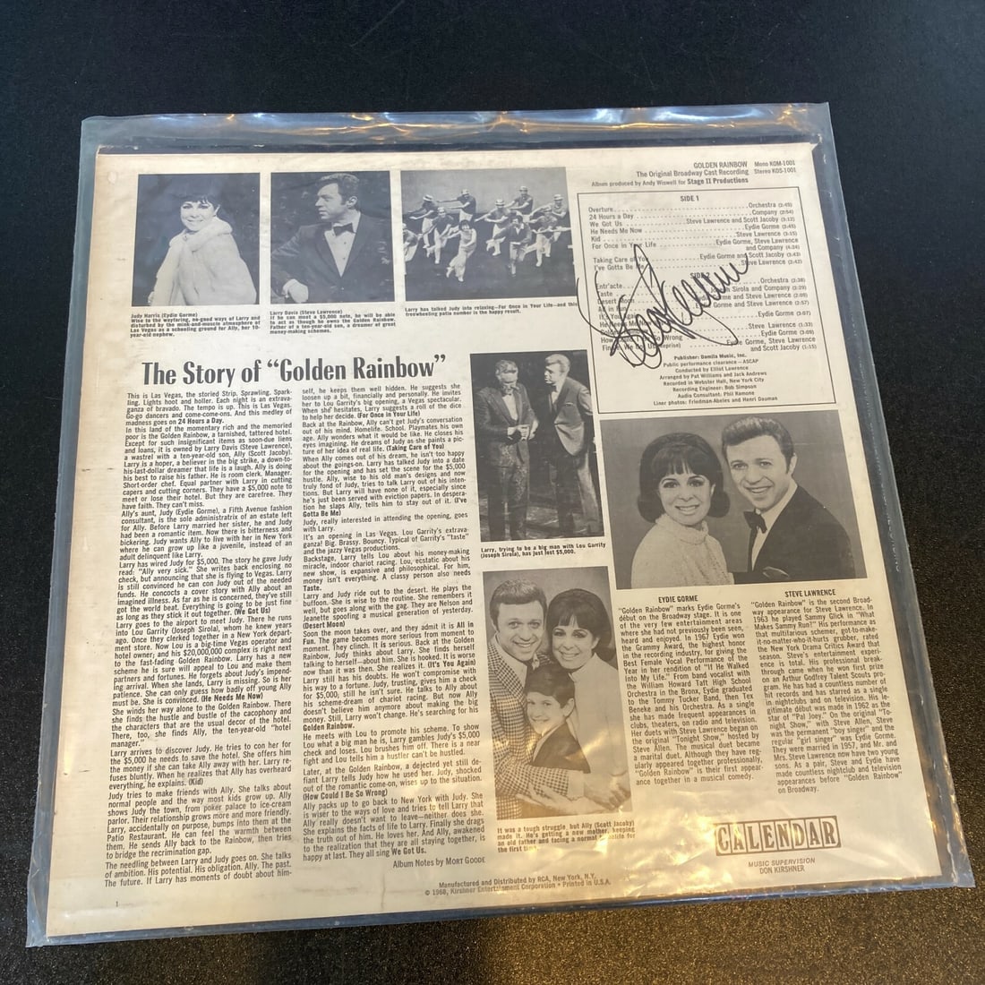 Steve Lawrence Signed Vintage LP Record Guaranteed PSA JSA (1 of 3)