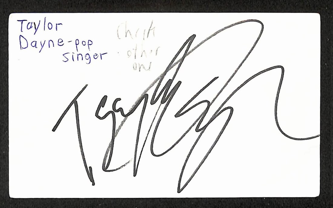 Taylor Dayne signed 3x5 index card JSA (1 of 2)