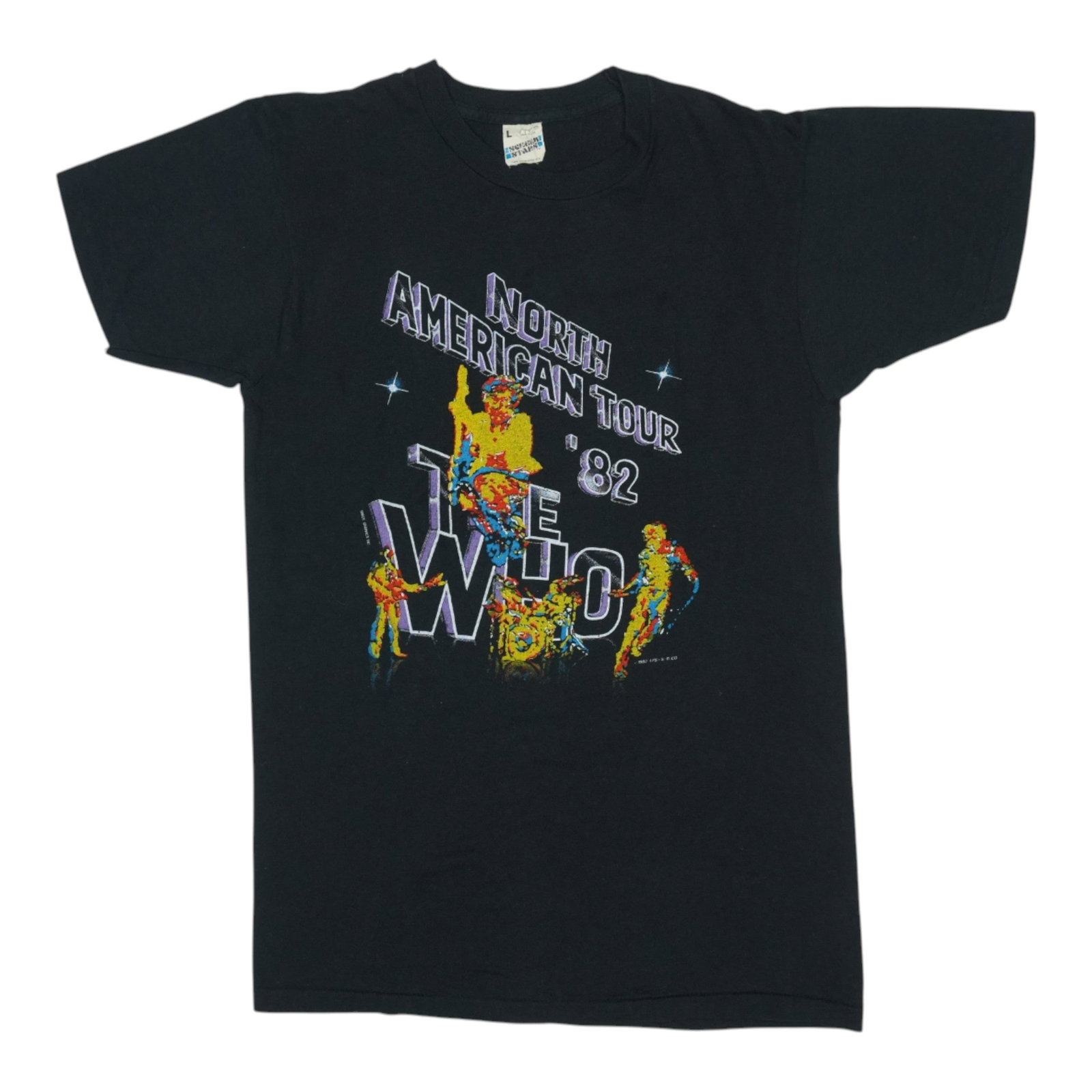 Vintage 1982 The Who It's Hard Concert Tour Black Cotton Shirt: Vintage 1982 The Who It's Hard Concert Tour Black Cotton Shirt This is an original vintage 1982 The Who It's Hard Tour shirt, featuring front and back graphics. The shirt is made from 100% cotton and 