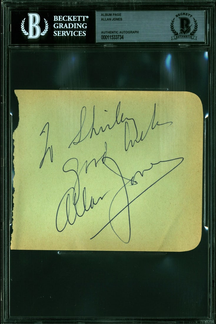 Allan Jones Signed Album Page 4.5x5.25 Beckett Authenticated Slabbed (1 of 5)