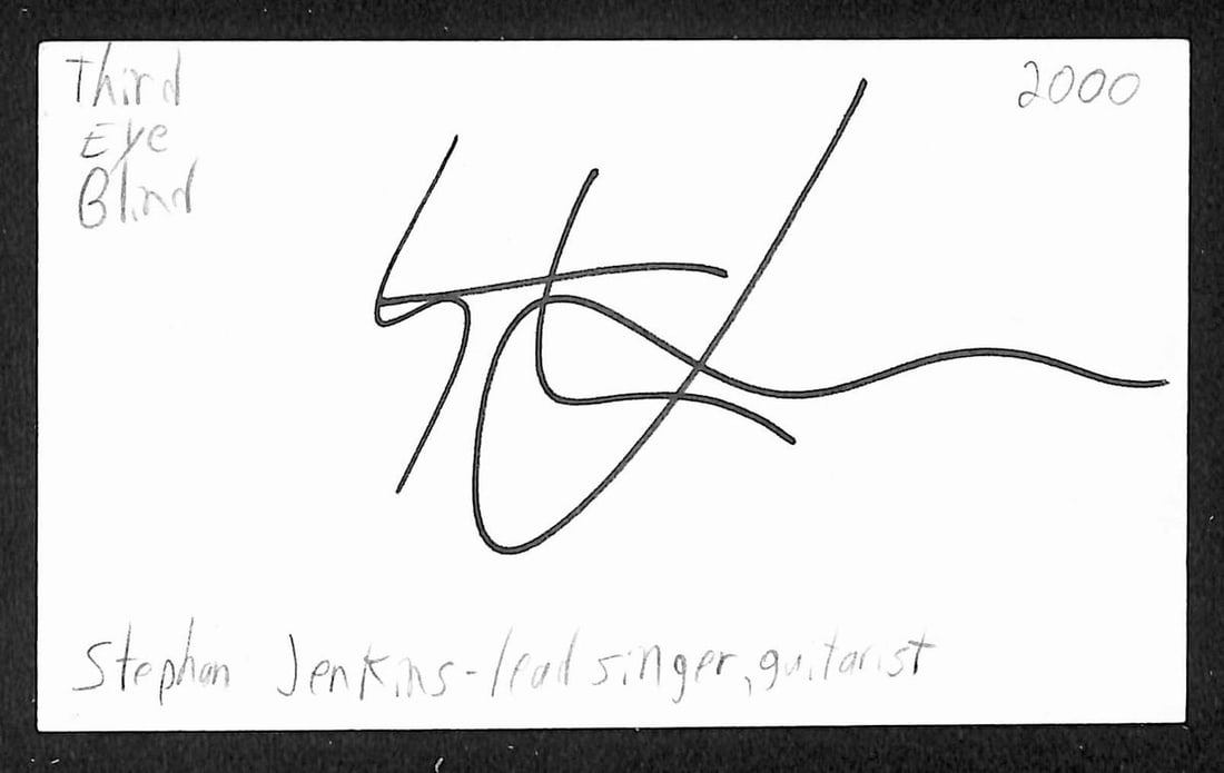 Stephan Jenkins signed 3x5 index card JSA Third Eye Blind (1 of 2)