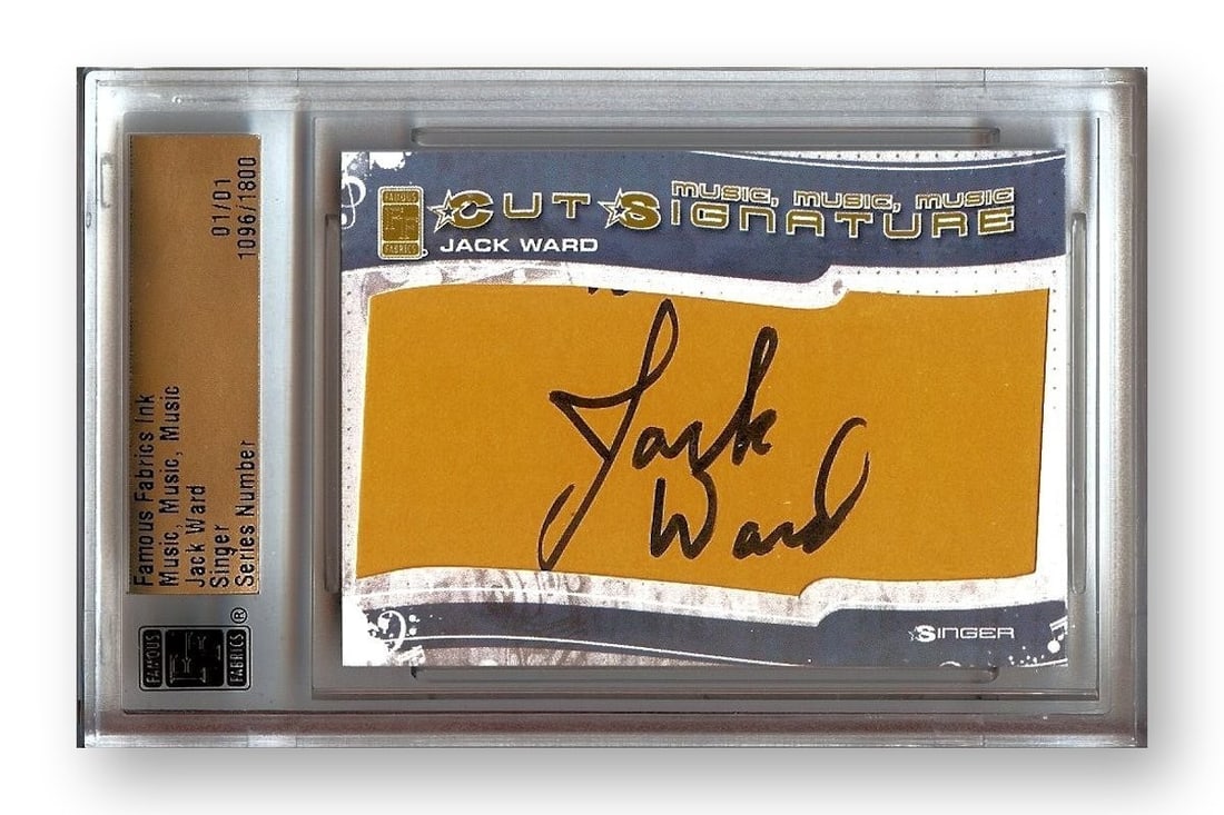 Jack Ward Autographed Cut Signature 1/1 Famous Fabrics Authentication: Jack Ward Autographed Cut Signature 1/1 Famous Fabrics Authentication This is a rare autographed cut signature of Jack Ward from the 2012 Music, Music Music Edition. It is an original piece that has b