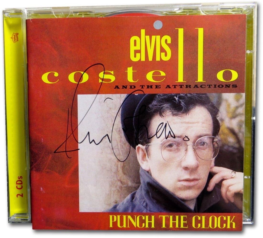Elvis Costello Autographed Punch the Clock CD Cover PSA/DNA (1 of 3)