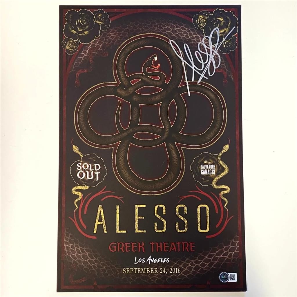 Swedish House Concert 11x17 Poster Signed by Alesso Beckett Authenticated (1 of 3)