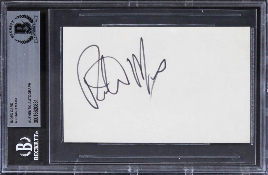 Richard Marx Autographed 3x5 Index Card BAS Authenticated: Richard Marx Autographed 3x5 Index Card BAS Authenticated This is an authentic autographed 3x5 index card signed by Richard Marx, renowned singer and songwriter. The item is slabbed for protection and