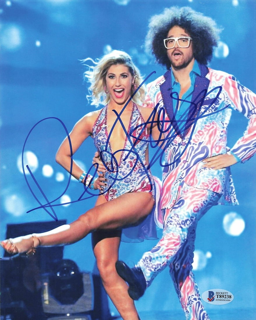 Redfoo Autographed 8x10 Photo with Beckett Authentication: Redfoo Autographed 8x10 Photo with Beckett Authentication This is an original 8x10 photograph featuring a signed autograph by the rapper Redfoo. The signature has been authenticated by Beckett Authent