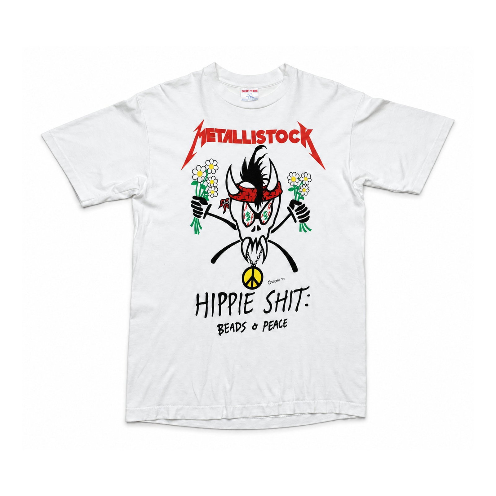 Vintage 1994 Metallica Woodstock Hippie Shirt White Large (1 of 5)