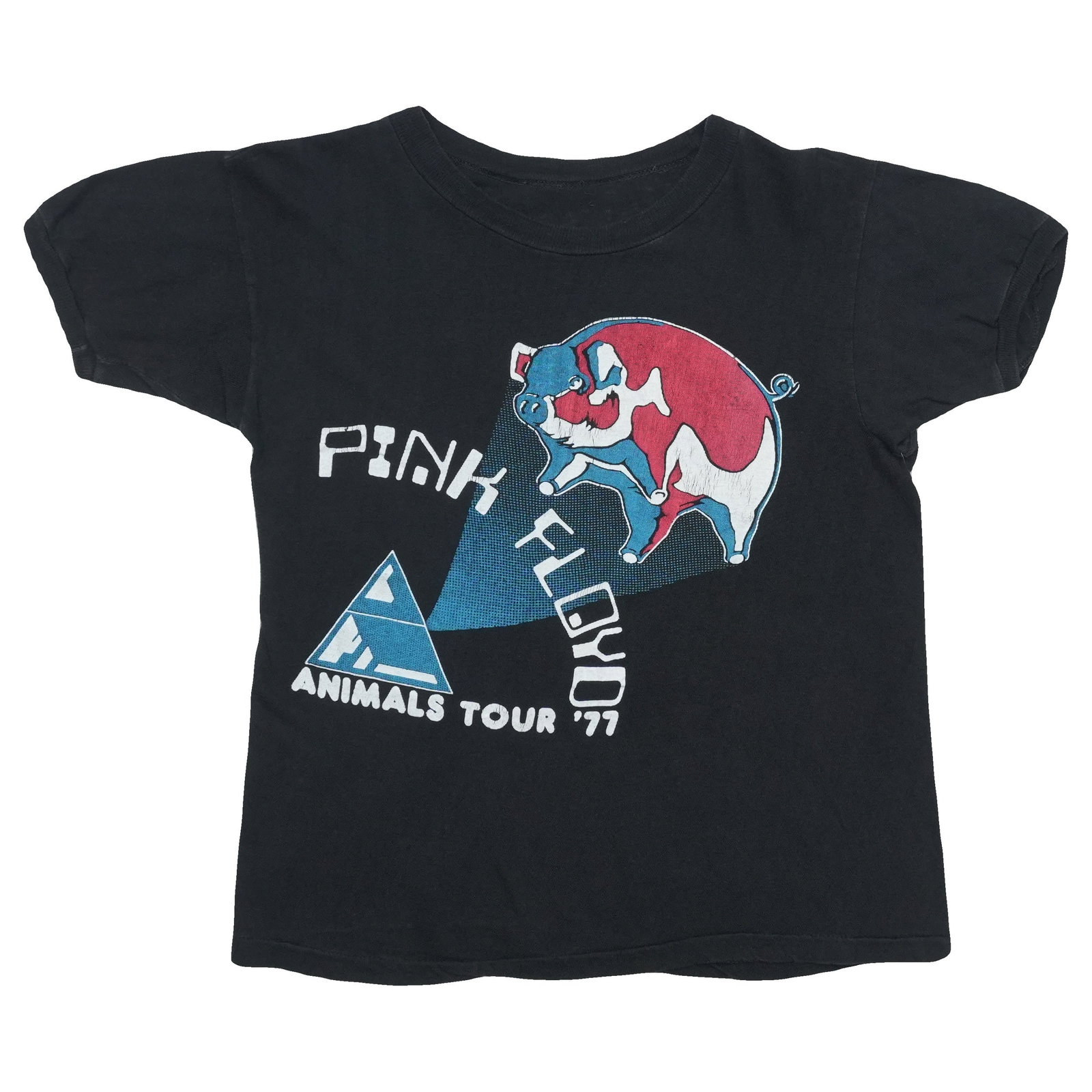 Vintage 1977 Pink Floyd Animals Concert Black Cotton T Shirt (1 of 3)