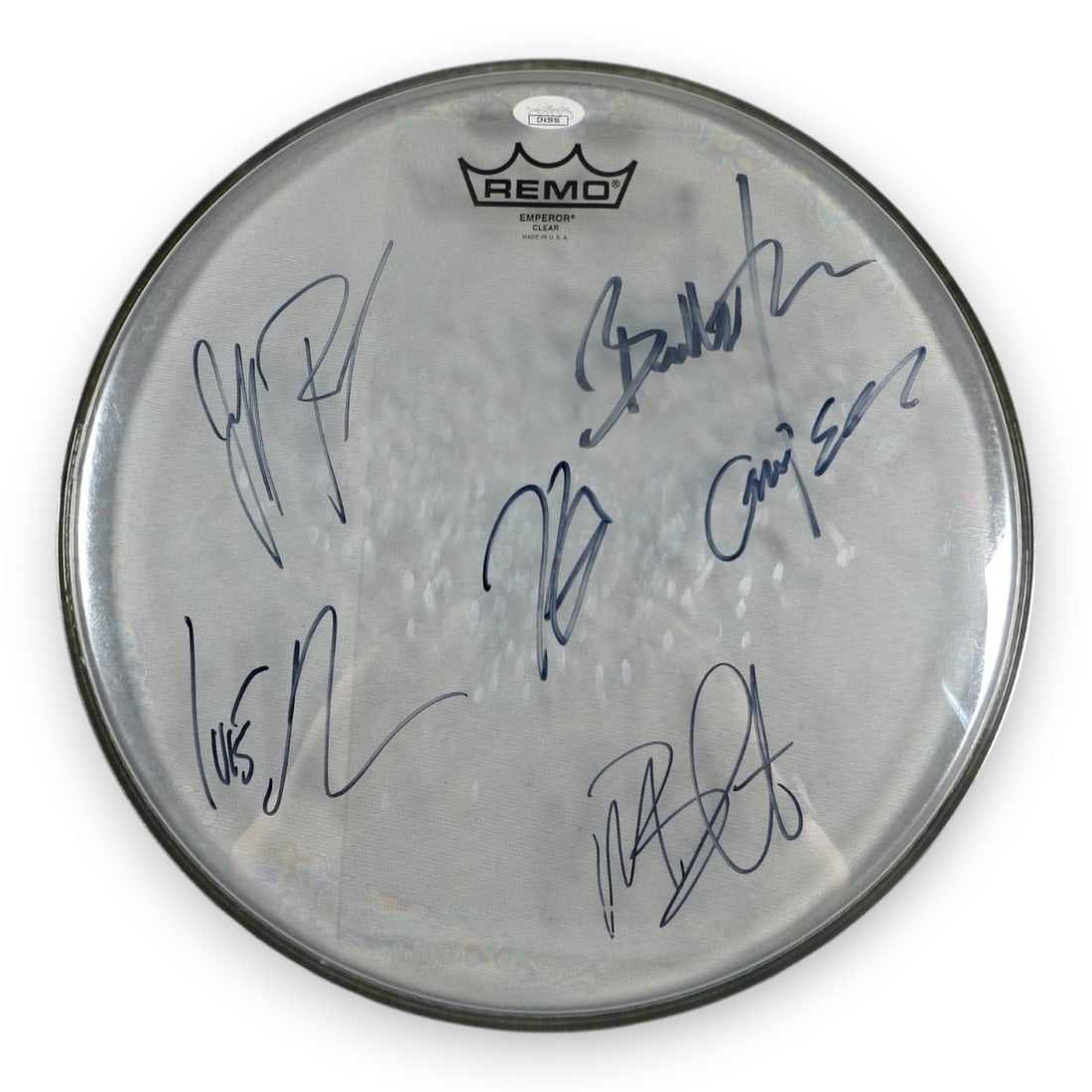 Foreigner Band Autographed 13 Drumhead JSA Authenticated: Foreigner Band Autographed 13 Drumhead JSA Authenticated This authentic 13" drumhead is a unique collectible signed by members of the iconic rock band Foreigner. The drumhead features the signatures o