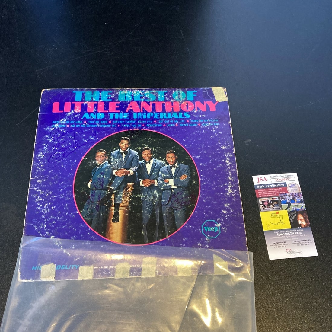 Little Anthony and the Imperials Signed LP Record with JSA COA: Little Anthony and the Imperials Signed LP Record with JSA COA This is a signed LP record album by Little Anthony and the Imperials, featuring authentic signatures of the band members. The album comes