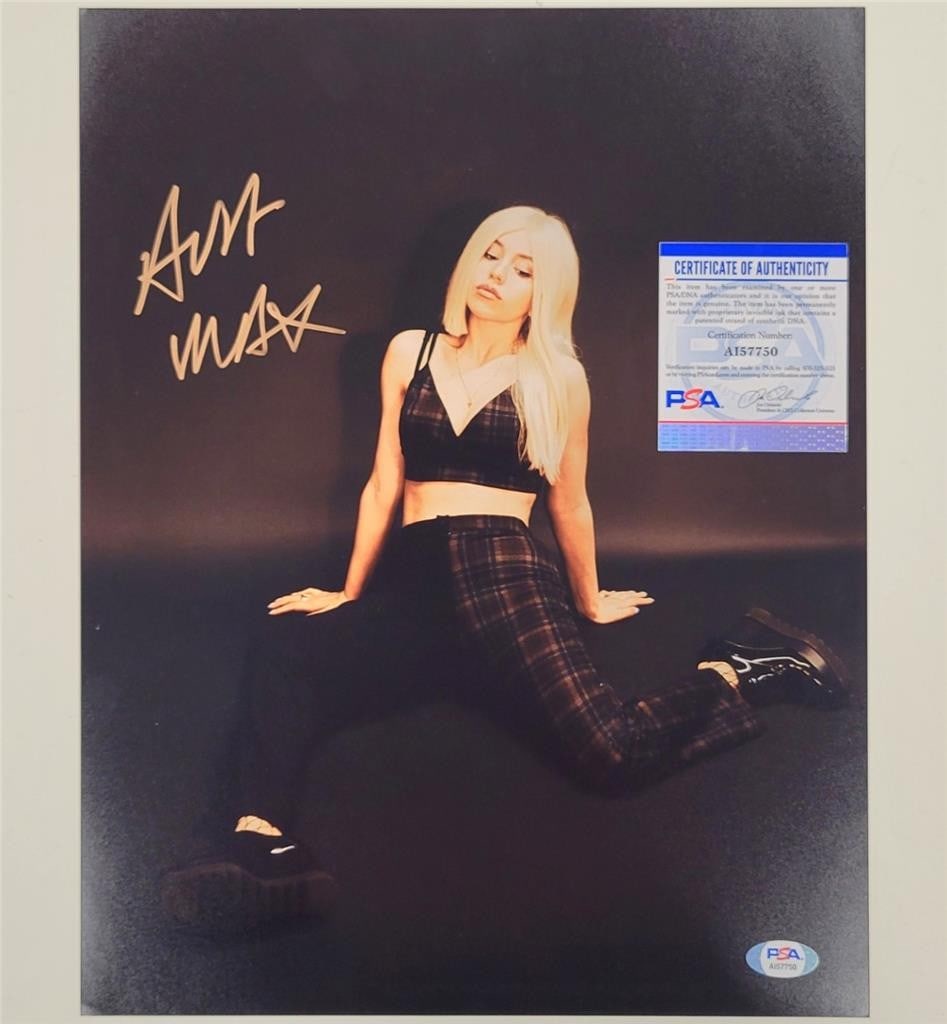 Ava Max 11x14 Signed Photo with PSA Authentication: Ava Max 11x14 Signed Photo with PSA Authentication This stunning 11x14 photograph features the autograph of music star Ava Max, authenticated by PSA/DNA for guaranteed quality and authenticity. Perfec