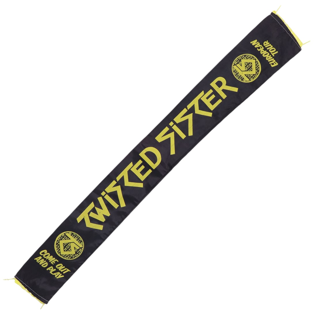 Vintage 1985 Tour Scarf for Twisted Sister Come Out and Play: Vintage 1985 Tour Scarf for Twisted Sister Come Out and Play This is an original vintage scarf from the 1985 Twisted Sister Come Out And Play Tour. The scarf is in good condition and serves as a colle