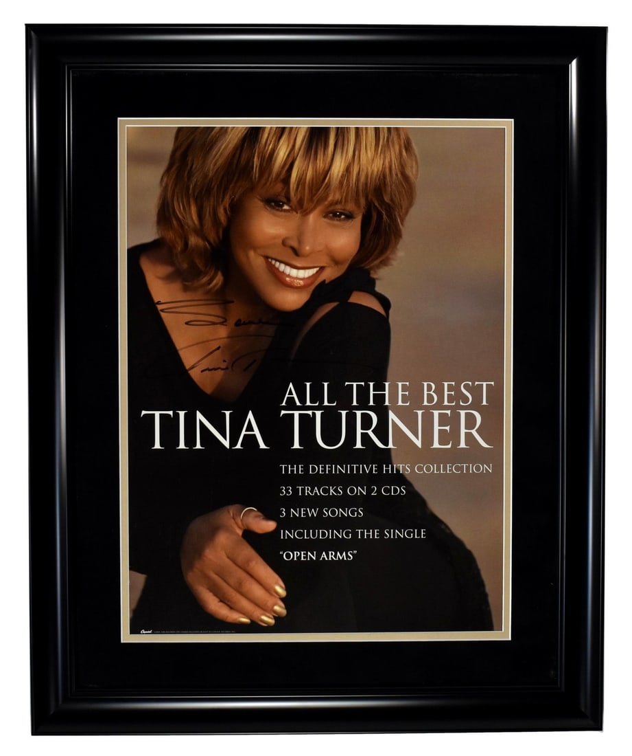 Framed Tina Turner All The Best promo poster PSA DNA LOA (1 of 3)
