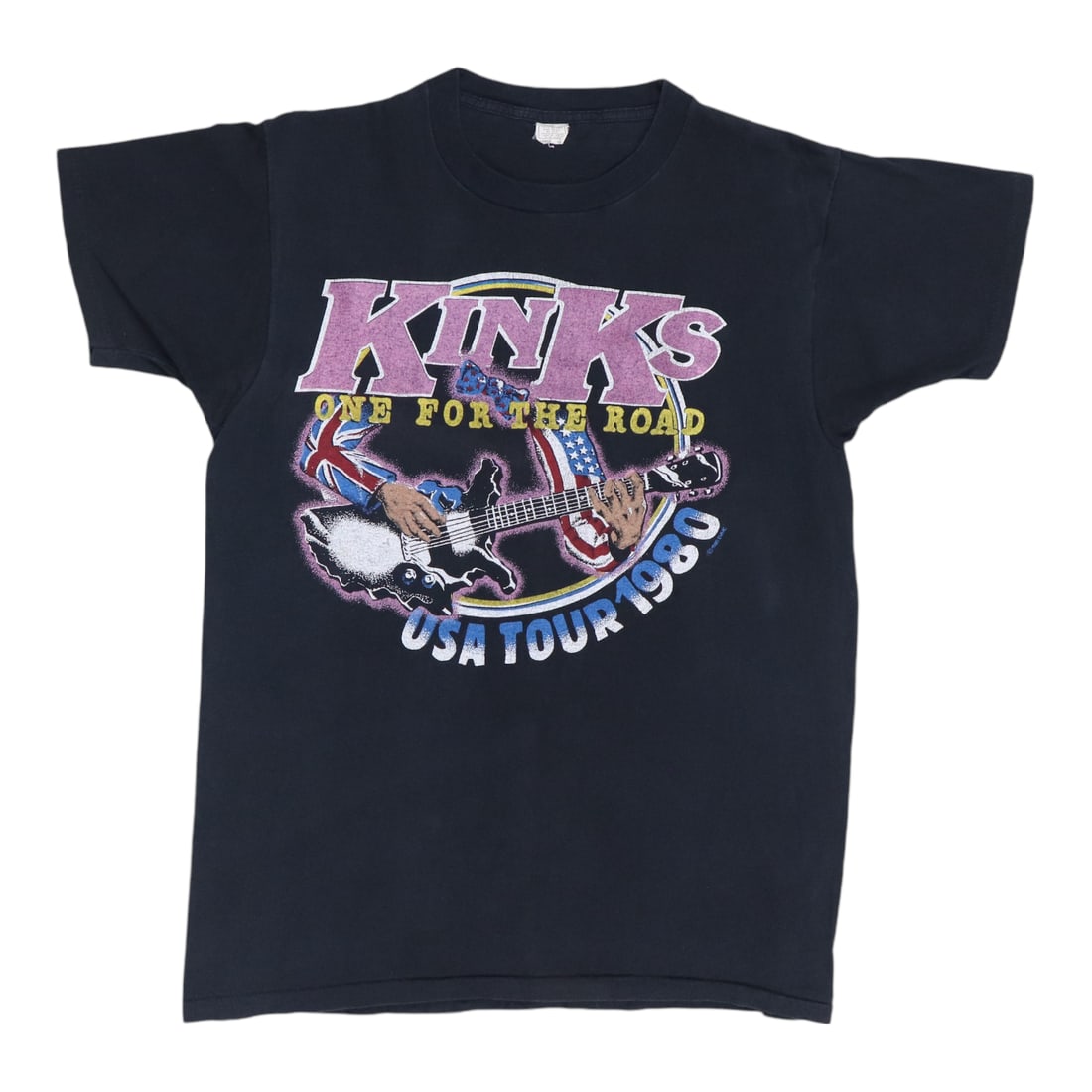 Vintage 1980 The Kinks Tour T-Shirt Black Cotton Large (1 of 5)