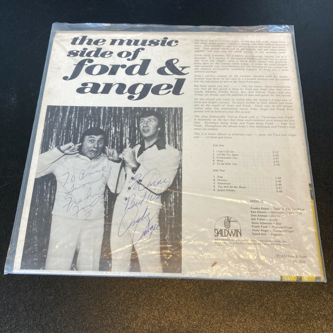 Ford & Angel Vintage Signed LP Record Guaranteed Authentic (1 of 3)