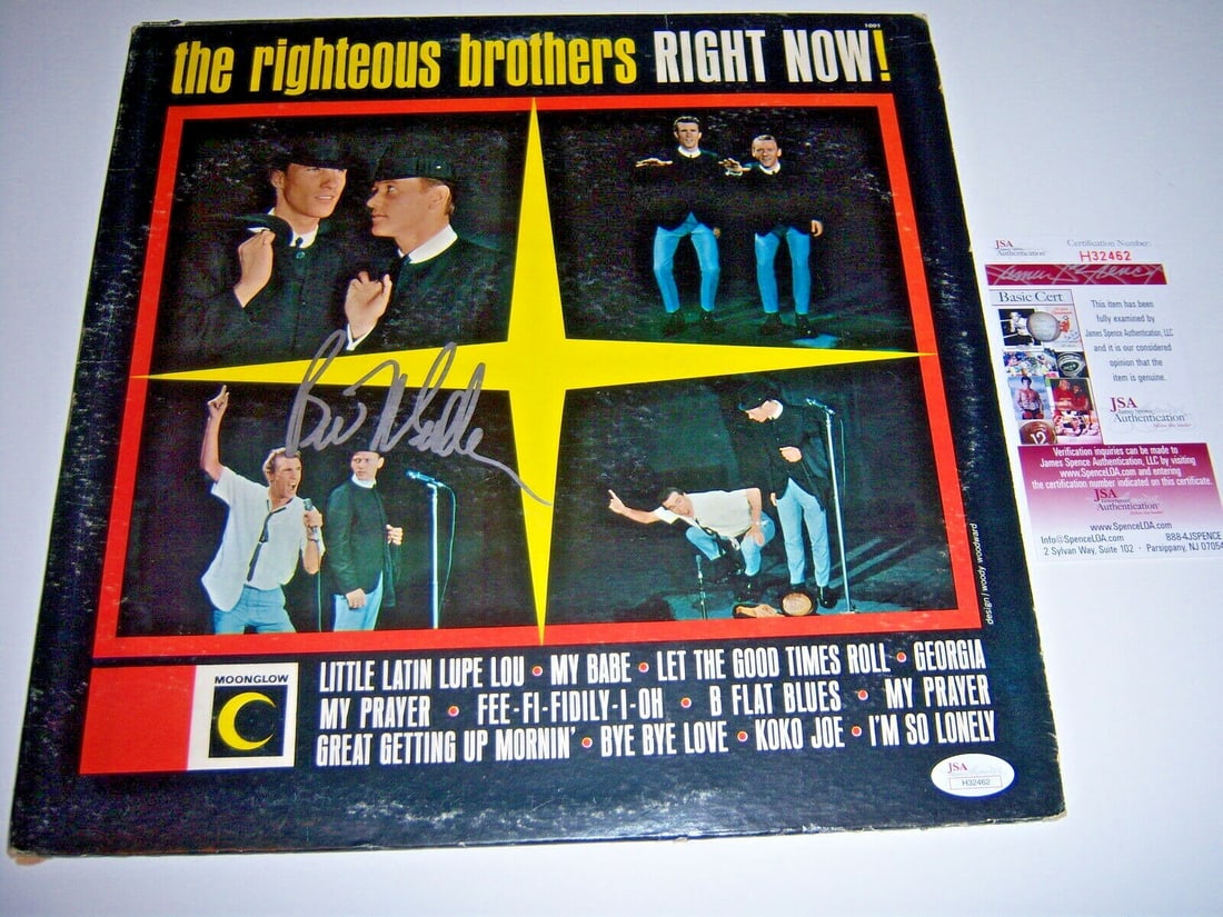 Signed Bill Medley LP Right Now! JSA COA (1 of 1)