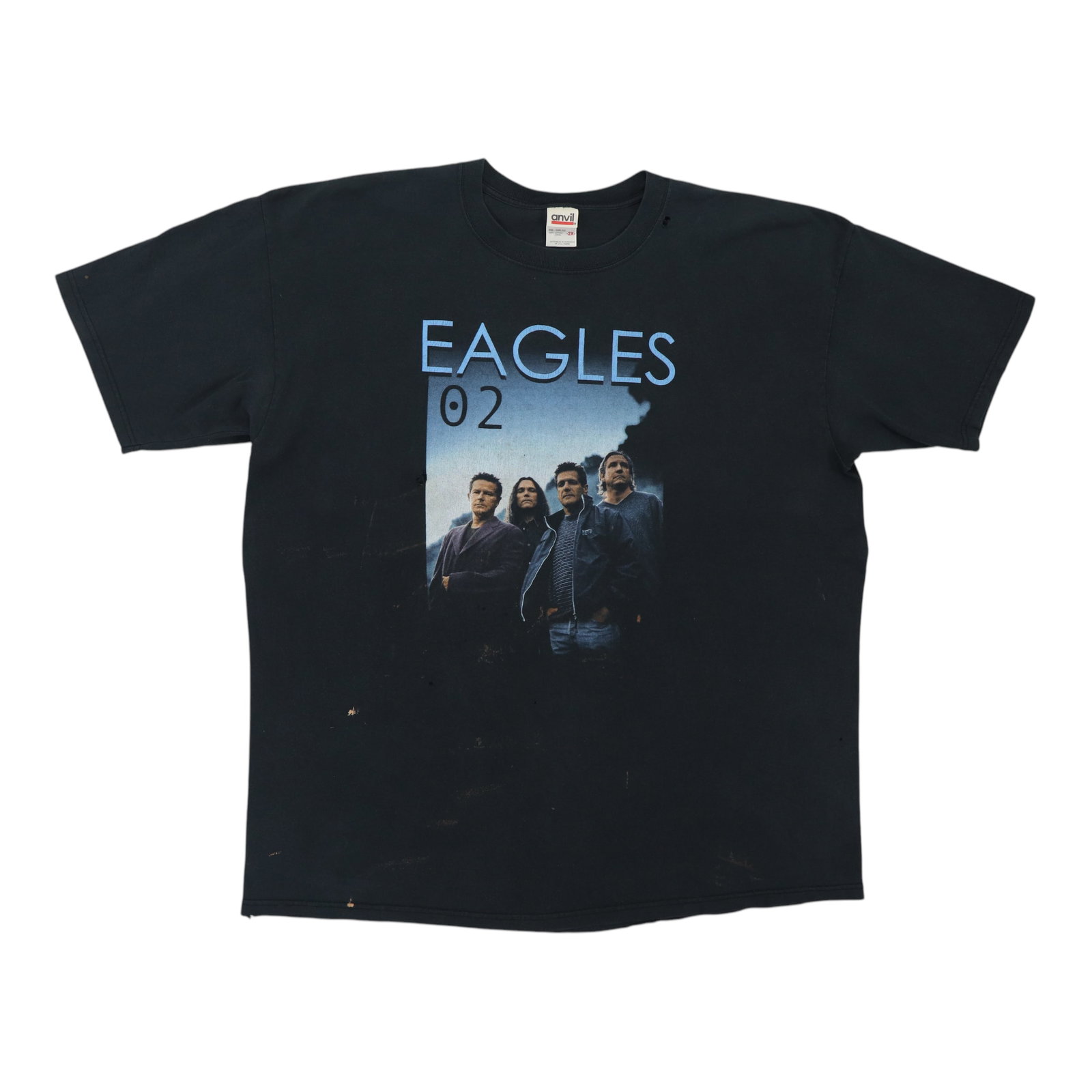Vintage 2002 Eagles Concert Black Cotton Tour T-Shirt XXL: Vintage 2002 Eagles Concert Black Cotton Tour T-Shirt XXL This is an original vintage 2002 Eagles Tour shirt, featuring graphics on both the front and back. Made from 100% cotton, the shirt is black a