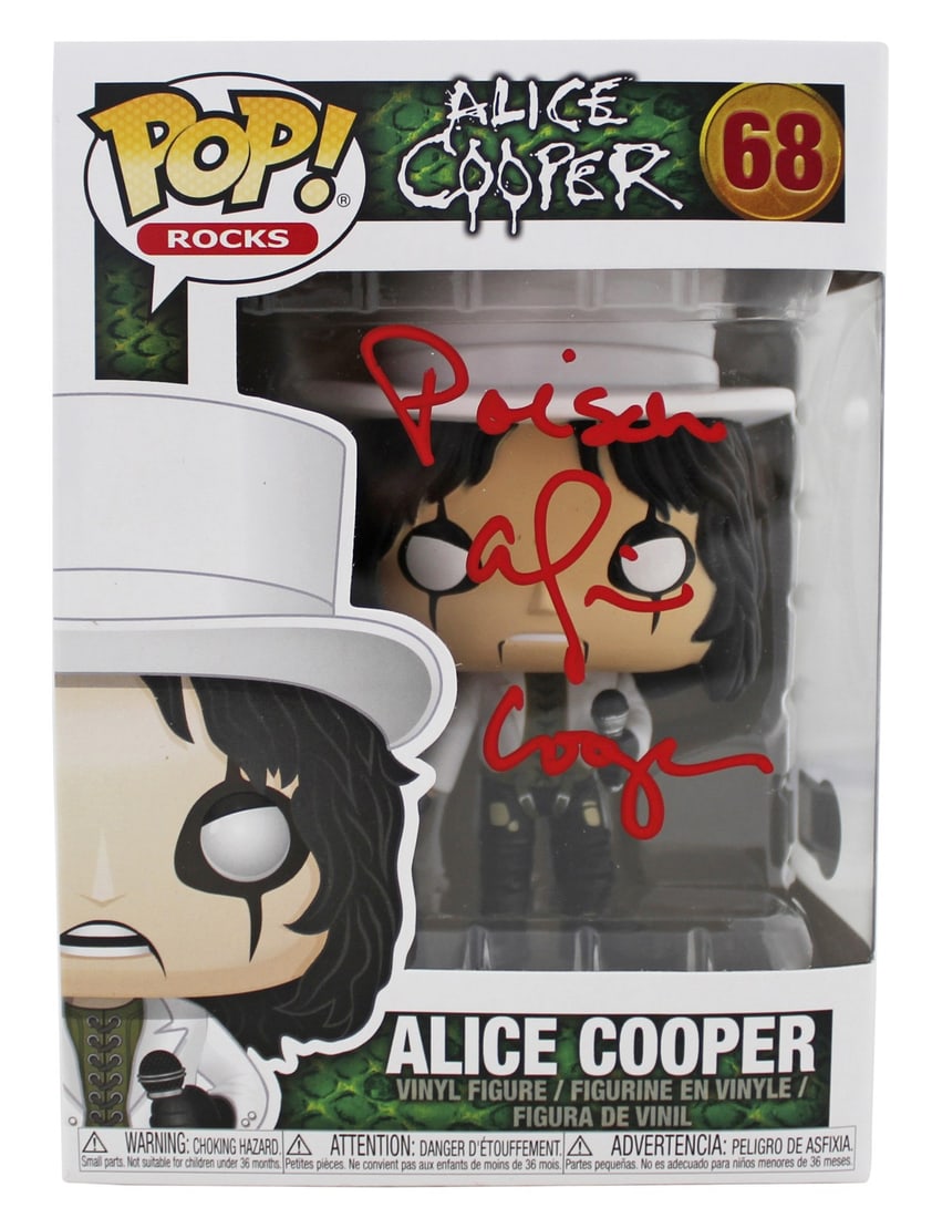 Alice Cooper Poison Signed Funko Pop Vinyl Figure #68 Red Signature BAS Authenticated (1 of 7)