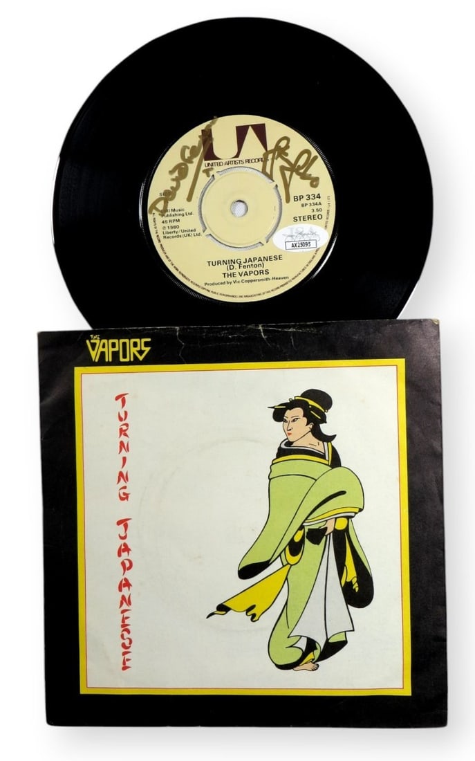 David Fenton Edward Bazalgette Dual Signed 45 Record The Vapors JSA Certified (1 of 3)