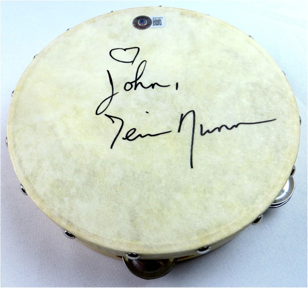 Autographed Tambourine by Berlin Singer Terri Nunn Beckett Authenticated (1 of 2)
