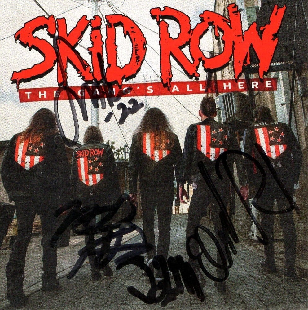 Skid Row Band Autographed CD Insert Beckett Authenticated Sabo Bolan Hill (1 of 3)