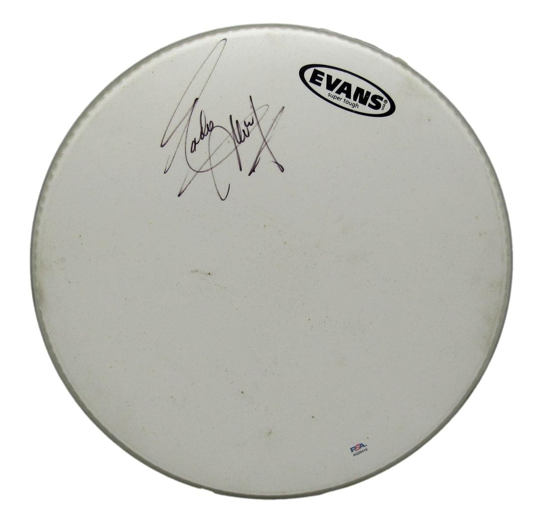 Autographed Drumhead by Eddie Money with PSA DNA Authentication: Autographed Drumhead by Eddie Money with PSA DNA Authentication This is an original full-size drumhead hand-signed by Eddie Money, the renowned singer-songwriter known for his classic rock hits. The a