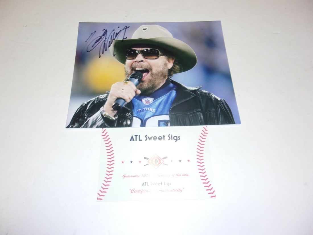 Signed 8x10 Photograph of Hank Williams Jr with Tennessee Titans COA (1 of 1)