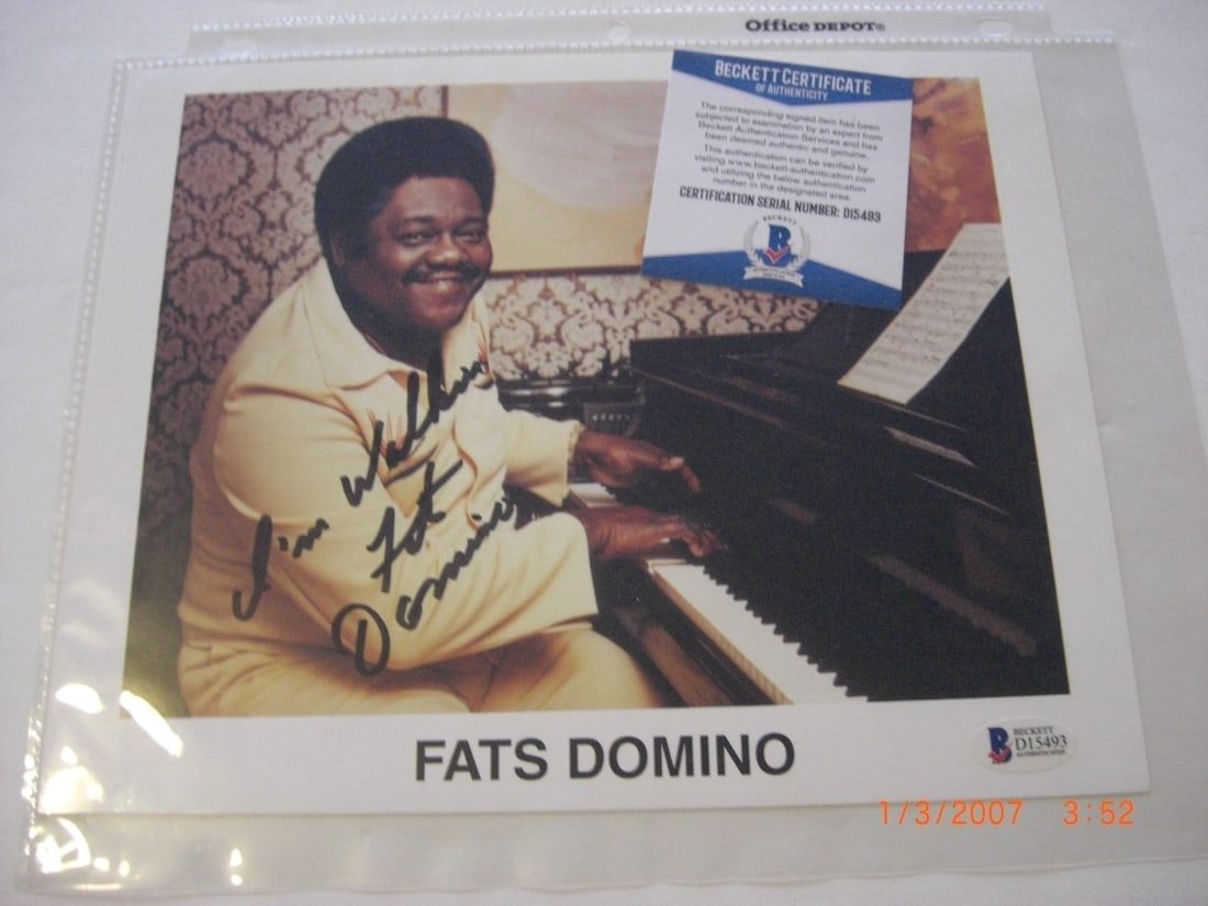 Fats Domino Signed 8x10 Photo Beckett COA I'm Walking Blueberry Hill (1 of 1)