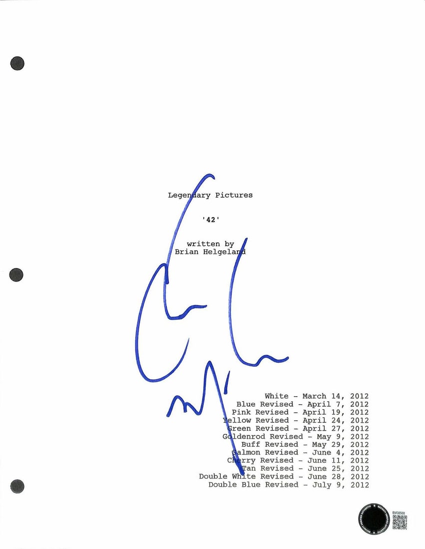 Beckett authenticated Christopher Meloni autographed 42 script cover (1 of 1)