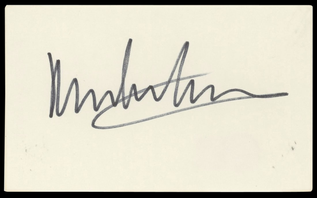 Mike Nichols Signed 3x5 Index Card The Graduate BAS Authenticated: Mike Nichols Signed 3x5 Index Card The Graduate BAS Authenticated This authentic 3x5 index card features the signature of Mike Nichols, the acclaimed director of 'The Graduate'. The autograph is verif