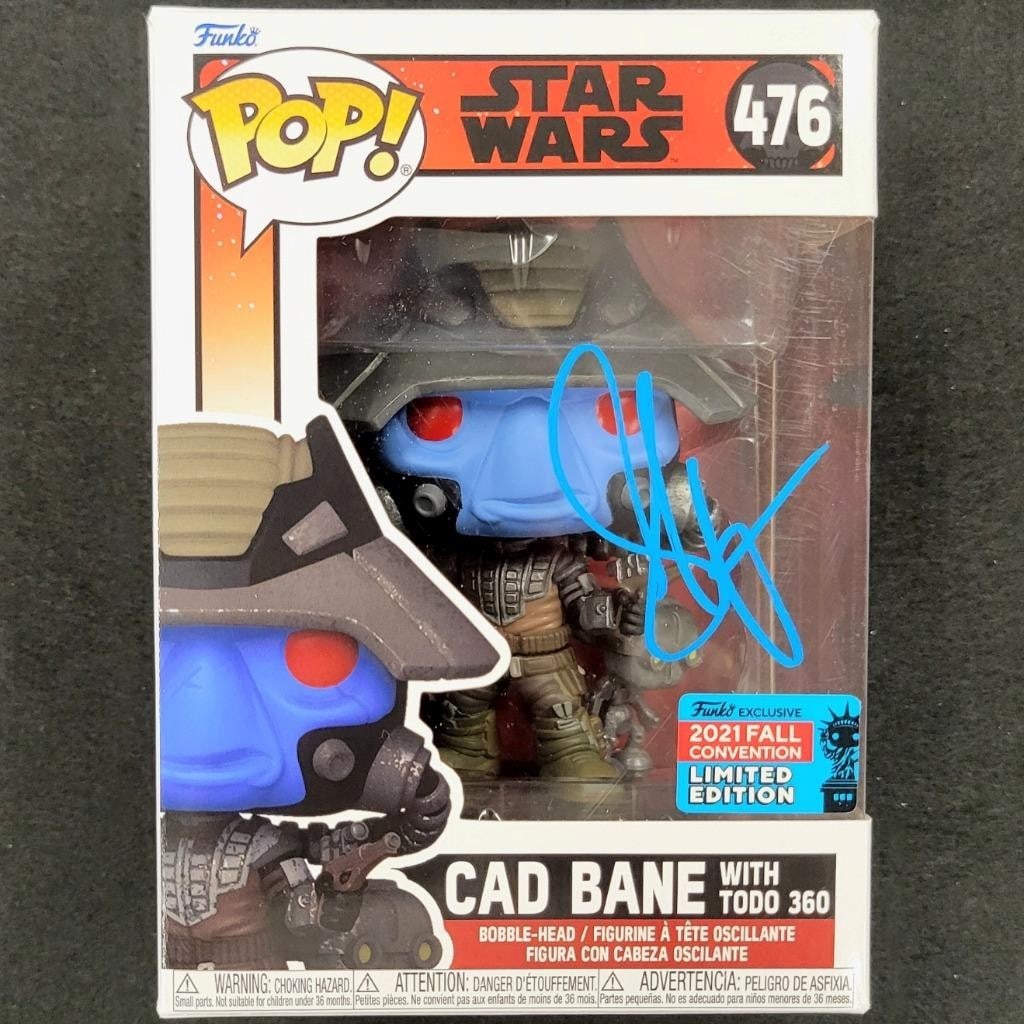Funko Pop 476 Cad Bane with Todo 360 Star Wars signed by Seth Green Beckett authenticated: Funko Pop 476 Cad Bane with Todo 360 Star Wars signed by Seth Green Beckett authenticated This Funko Pop! 476 collectible features Cad Bane with Todo 360 from the Star Wars Bad Batch series. The item 