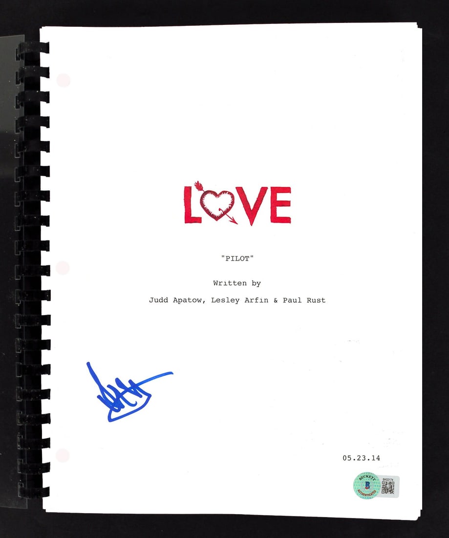 Iris Apatow Signed Love Movie Script with Beckett Authentication: Iris Apatow Signed Love Movie Script with Beckett Authentication This authentic autographed replica movie script from the acclaimed production 'Love' has been personally signed by Iris Apatow. The ite