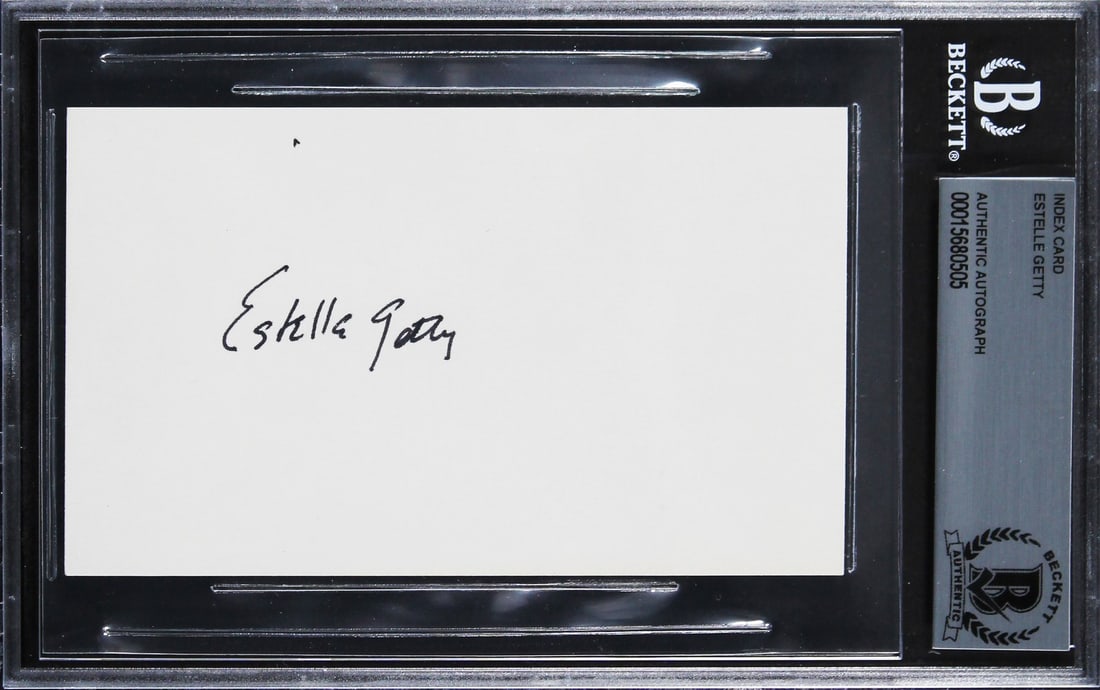 Beckett slabbed Estelle Getty signed 3x5 index card Golden Girls (1 of 5)
