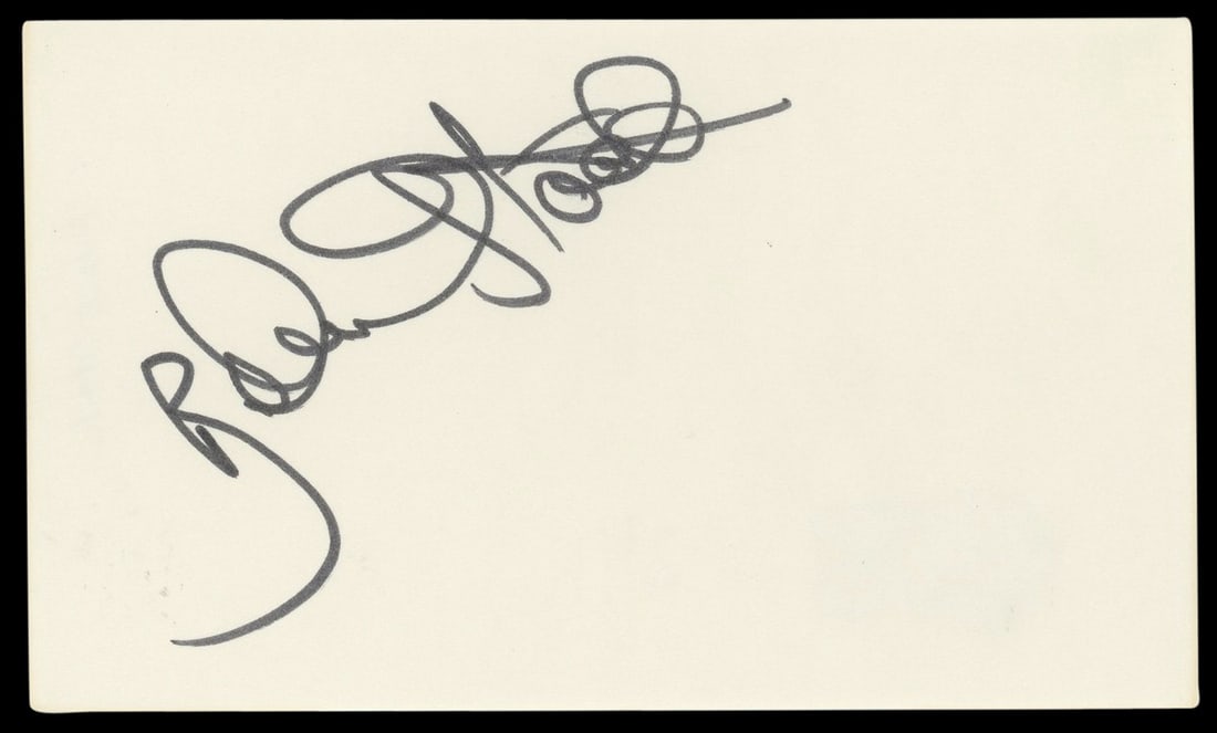 Robert Stack Autographed 3x5 Index Card Airplane! BAS Certified (1 of 5)
