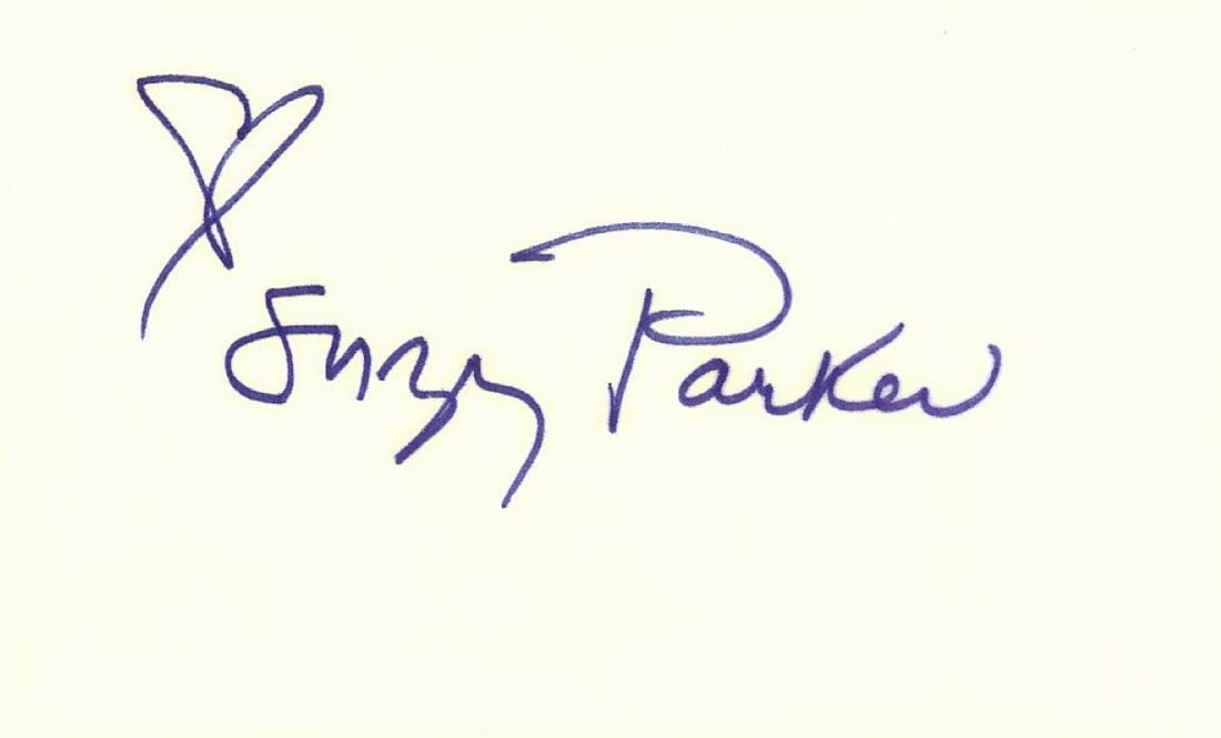Index Card Signed by Suzy Parker with JSA Authentication (1 of 2)